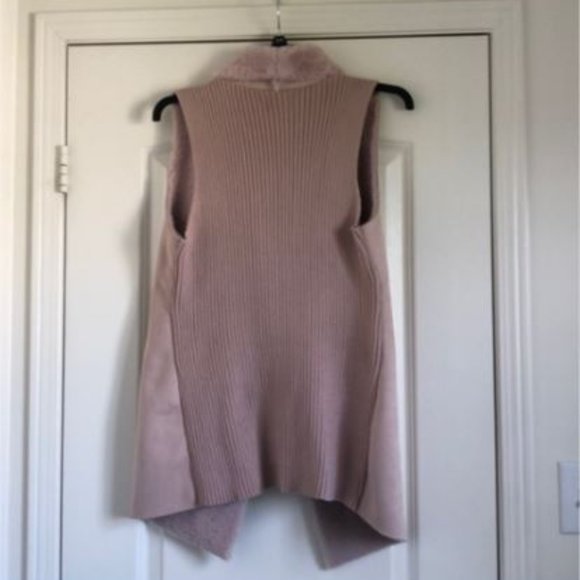 Rose Faux-Shearling/Knit Waterfall Vest - Picture 2 of 6